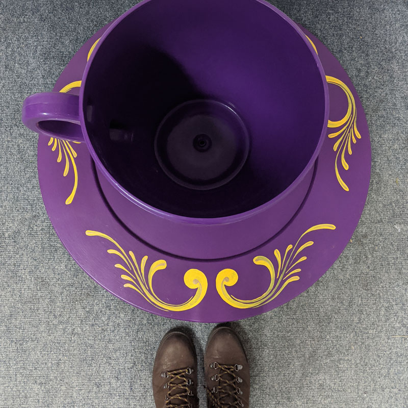 Giant Purple Teacup and Saucer  3